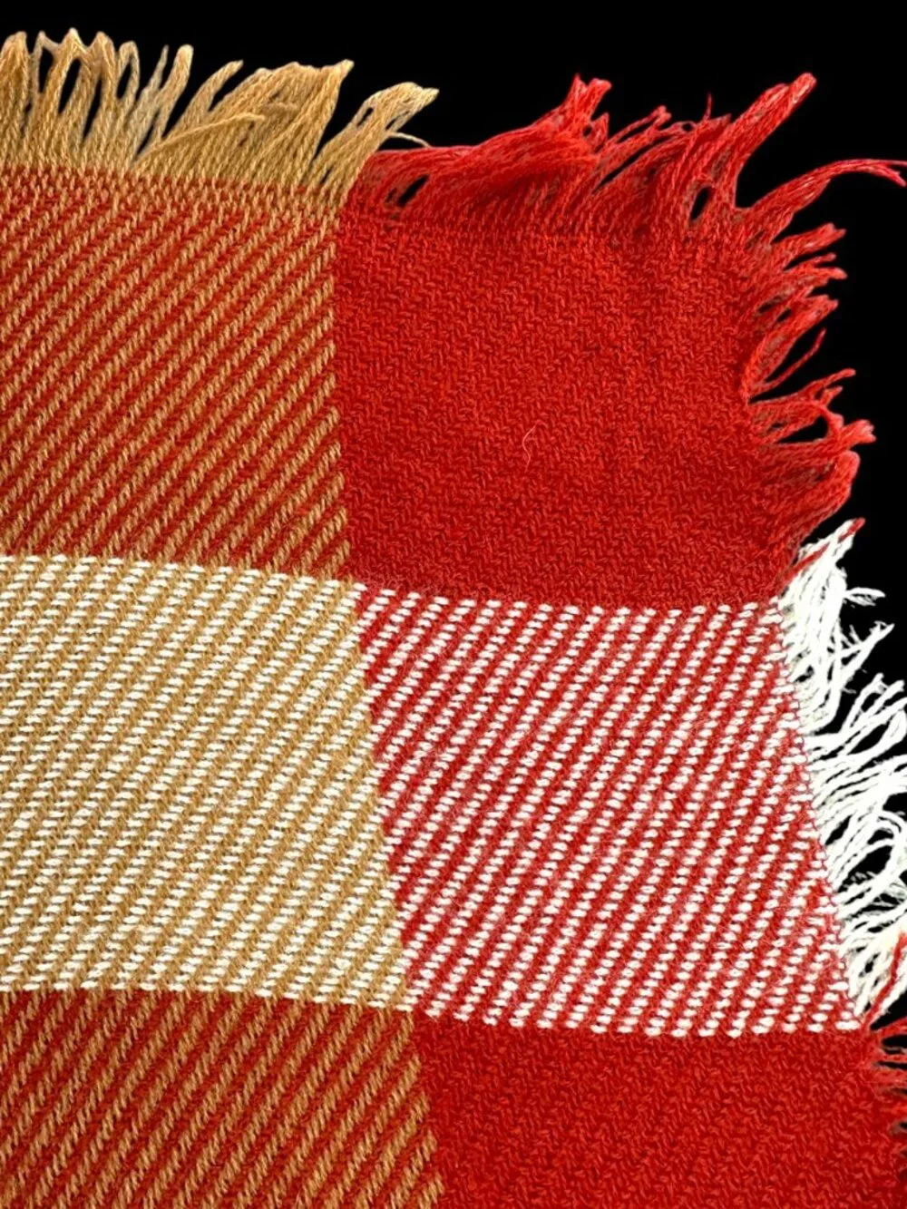 Red Plaid Checkered Scarf Picnic Blanket